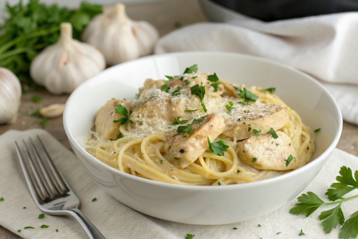 garlic parmesan chicken pasta