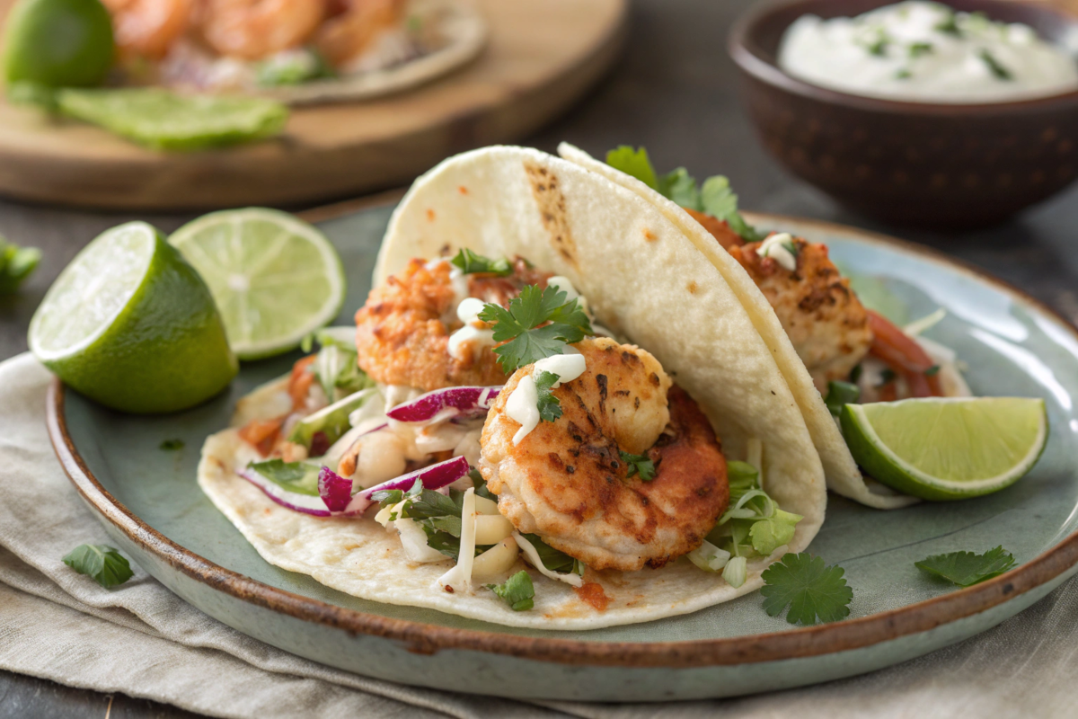 shrimp tacos with slaw