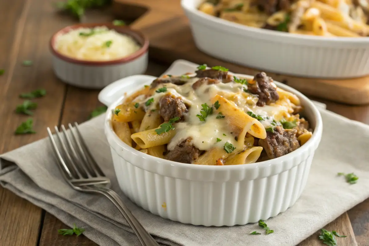 philly cheesesteak pasta