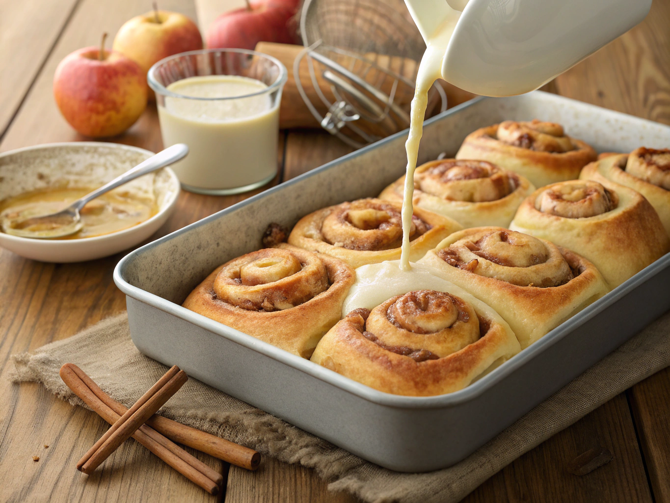 cinnamon roll with apple filling