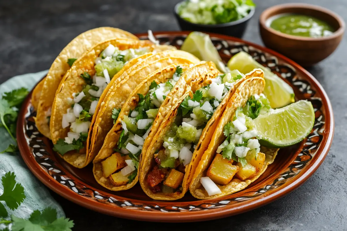 What are potato tacos made of