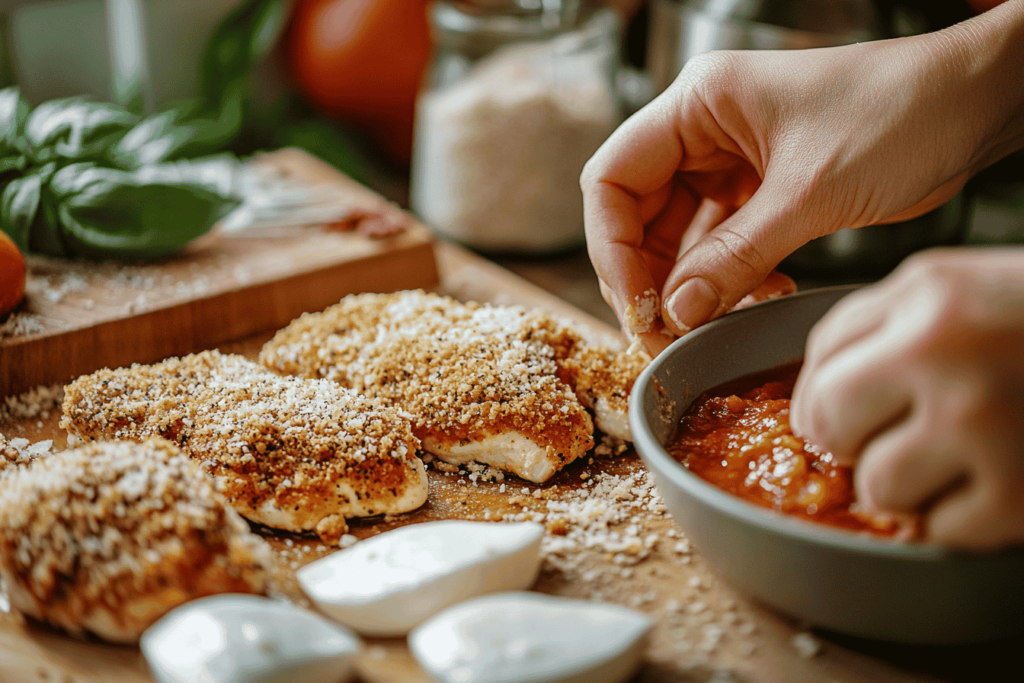 difference between chicken parmigiana and chicken parmesan