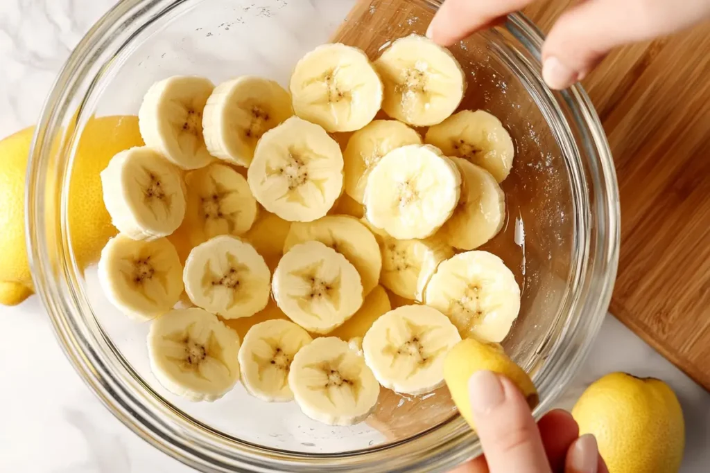 What makes bananas not turn brown in pudding