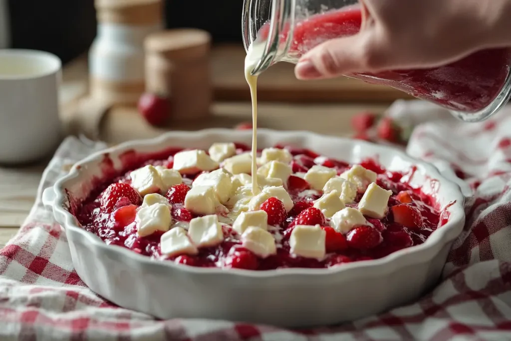 Strawberry Cheesecake Dump Cake