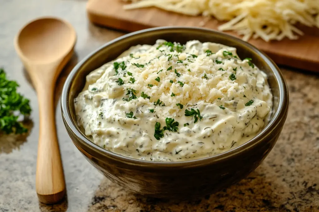 What is garlic parmesan sauce made of
