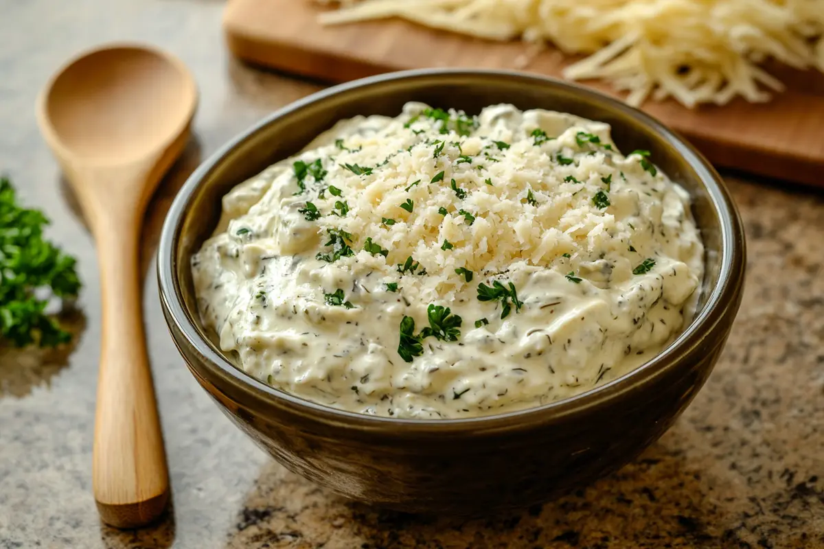 What is garlic parmesan sauce made of